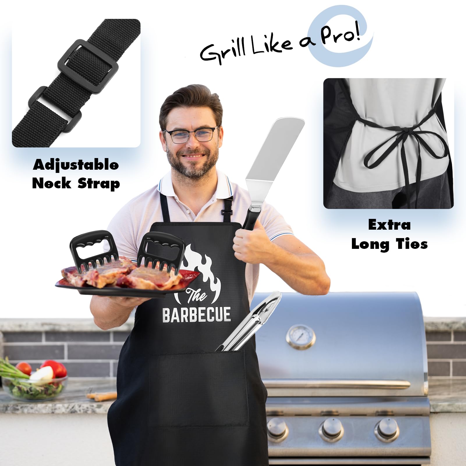 31PCS Griddle Accessories Kit for Blackstone, Flat Top Hibachi Grill Spatula Set with 2 Melting Domes, Burger Press, Patty Maker and Apron, Professional Teppanyaki Tools Gifts for Outdoor BBQ 🍁 All In One Marketplace Canada