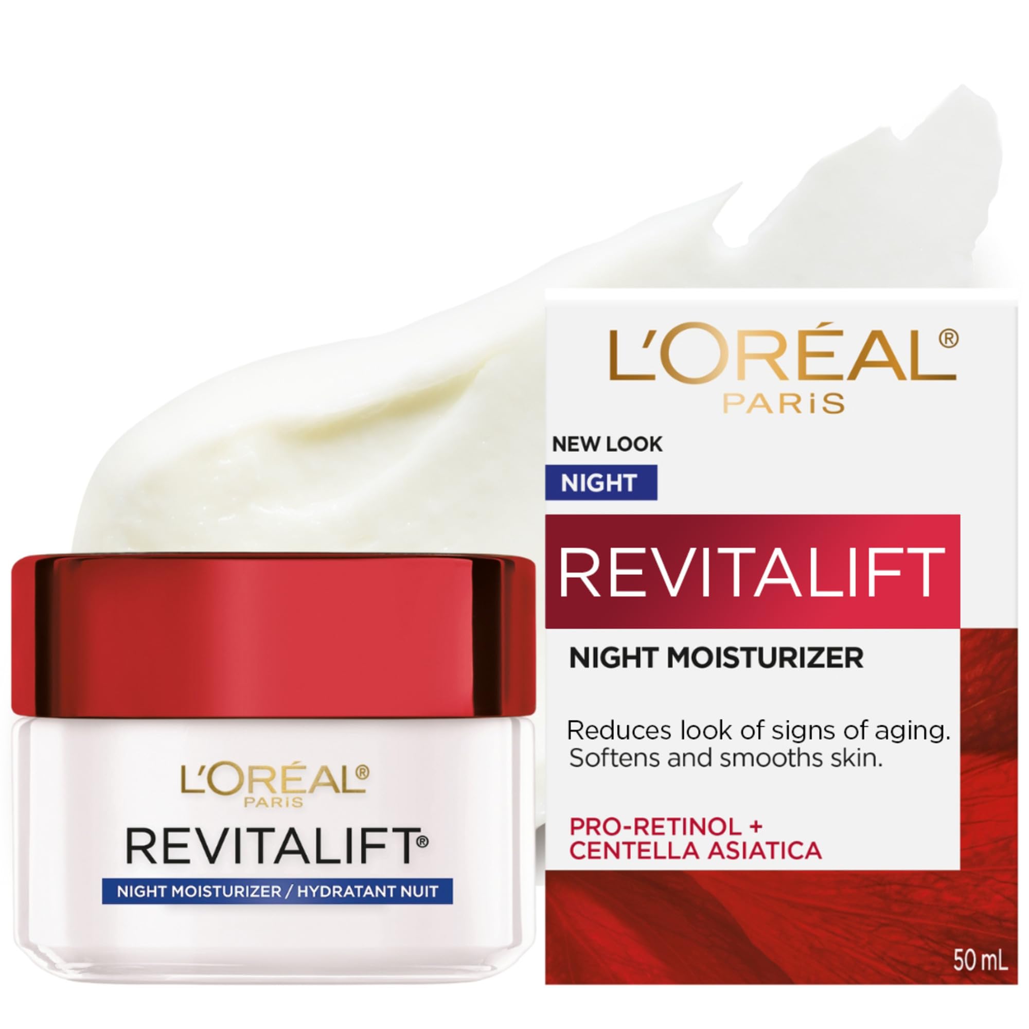 L’Oréal Paris Pro-Retinol + Centella Asiatica Night Cream, Moisturizer for Face, Revitalift, Fights look of wrinkles, Firms Skin, Resist look of Signs of Aging, Skincare - 50 ml 🍁 All In One Marketplace Canada