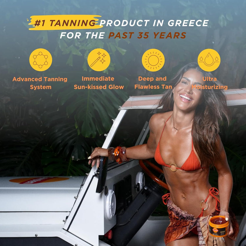 Carroten Intensive Tanning Gel | Browning Indoor/Outdoor Tan Accelerator | Non-Greasy, Water-Resistant with Carrot and Coconut Oil | Vitamin A & E For Moisture & Hydration | Made in Greece | 5 Fl Oz 🍁 All In One Marketplace Canada