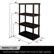 Koolatron Oscar Heavy Duty Plastic Storage Shelves- for Garage, Kitchen, Bathroom Basement, Kids Room, Toys,Stackable 4-Tier Black, Organizer Rack for Books Shoes, Pantry, Cleaning, Made in Canada 🍁 All In One Marketplace Canada
