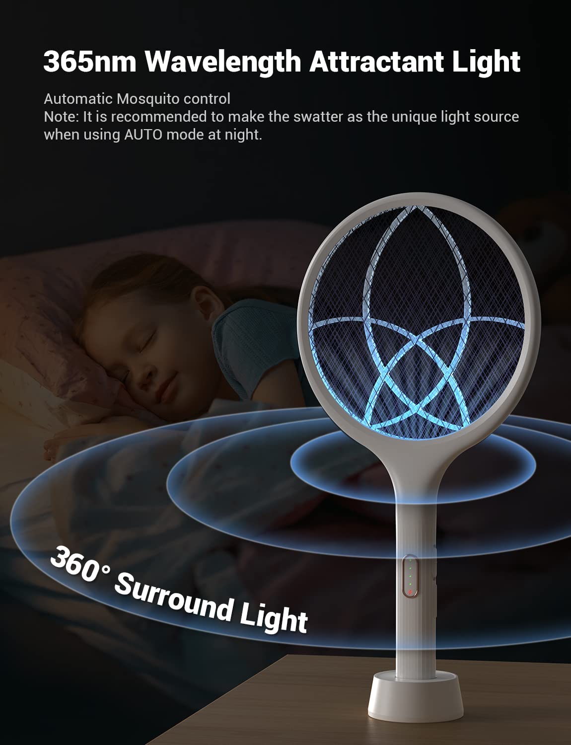 YISSVIC Bug Zapper Racket 4000 Volt Electric Fly Swatter Fly Zapper Indoor Outdoor Dual Modes with Attractant Light Rechargeable 🍁 All In One Marketplace Canada