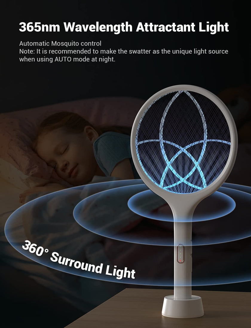 YISSVIC Bug Zapper Racket 4000 Volt Electric Fly Swatter Fly Zapper Indoor Outdoor Dual Modes with Attractant Light Rechargeable 🍁 All In One Marketplace Canada