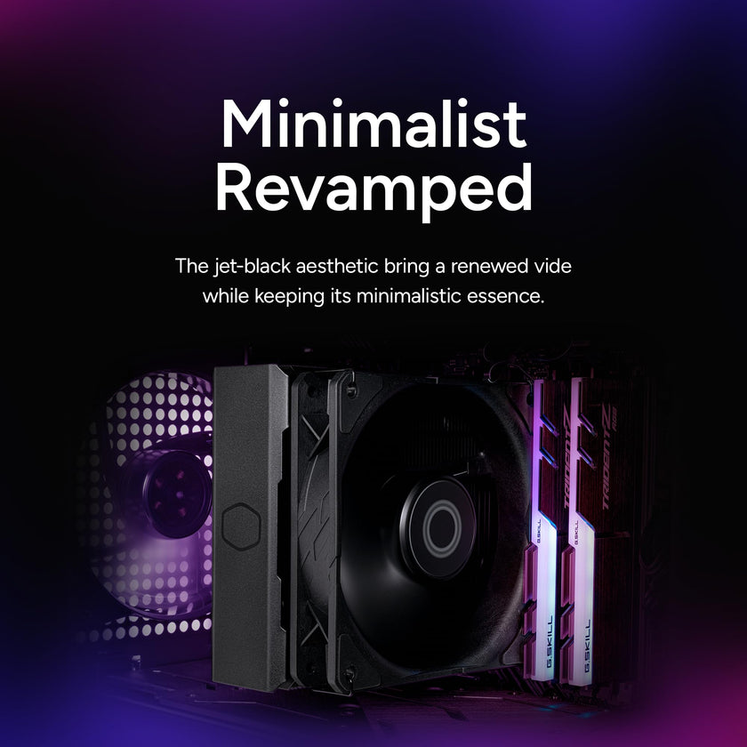 Cooler Master Hyper 212 Black Edition CPU Air Coolor, Silencio FP120 Fan, 4 CDC 2.0 Heatpipes, Anodized Gun-Metal Black, Brushed Nickel Fins for AMD Ryzen/Intel LGA1200/1151 🍁 All In One Marketplace Canada