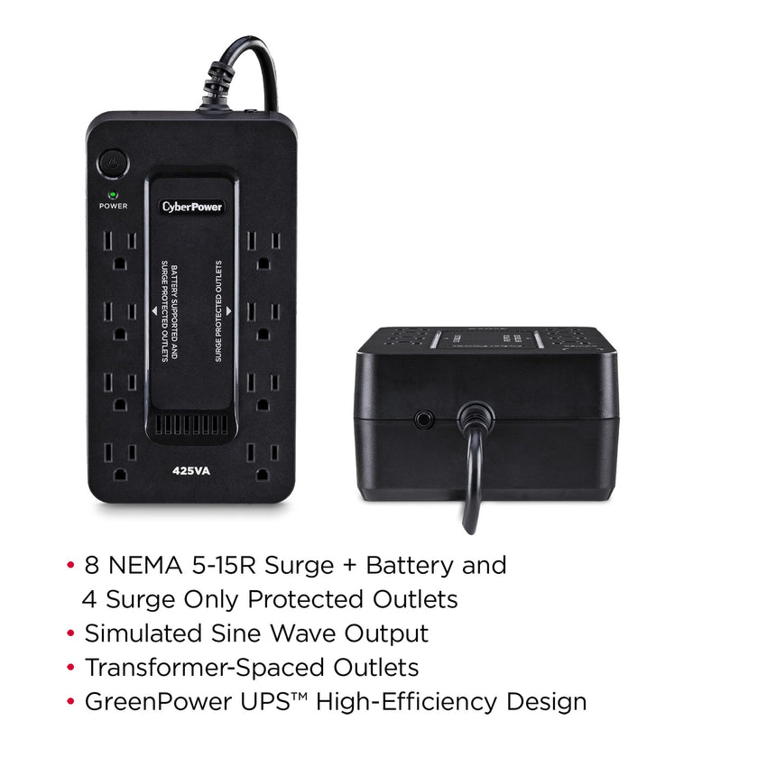 CyberPower ST425 Standby UPS Battery Backup and Surge Protector, 425VA/260W, 8 Outlets, Compact, UL Certified 🍁 All In One Marketplace Canada