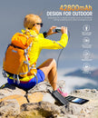 Solar Charger, Power Bank, 42800mAh Portable Charger Power Bank External Battery Pack 5V3.1A Qc 3.0 Fast Charger Built-in Super Bright Flashlight (Black) 🍁 All In One Marketplace Canada
