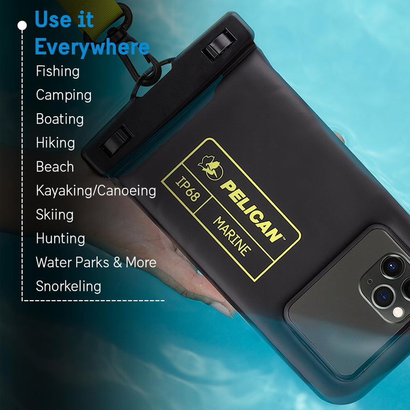 Pelican Marine Waterproof Phone Pouch (Regular) - Black/Hi-Vis Yellow 🍁 All In One Marketplace Canada