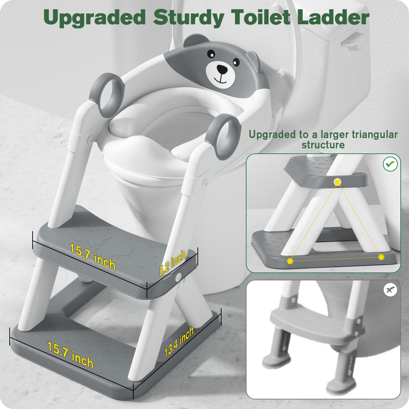 Rabb 1st Potty Training Seat, Upgrade Toddler Toilet Seat for Kids Boys Girls, 2 in 1 Potty Training Toilet for Kids, Splash Guard Anti-Slip Pad Step Stool 🍁 All In One Marketplace Canada