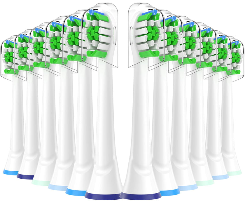 Replacement Toothbrush Head Compatible with Philips Sonicare Electric Toothbrush - Fit Plaque Control, Gum Health, FlexCare, HealthyWhite, Essence+ and EasyClean, 12 Pack 🍁 All In One Marketplace Canada
