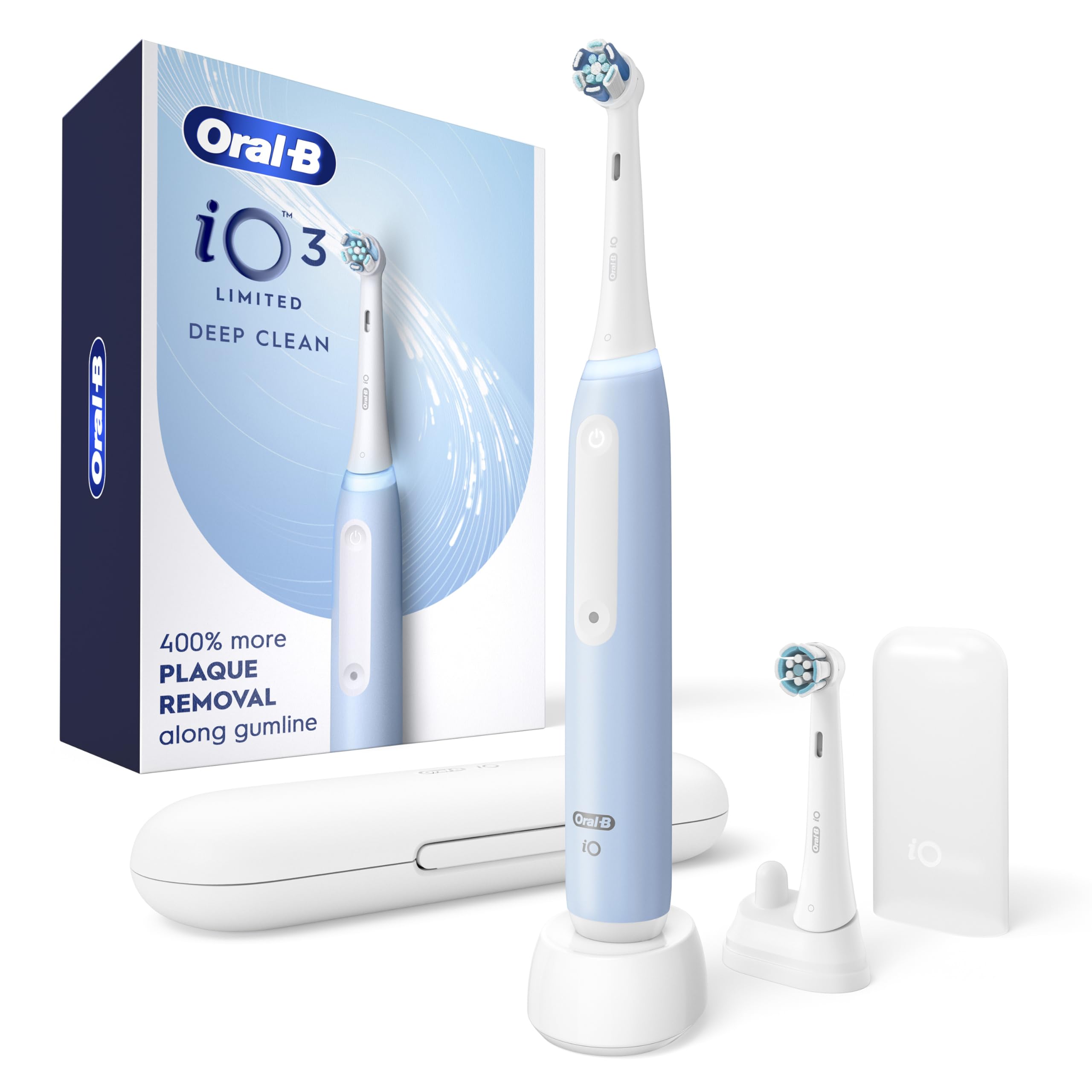 Oral-B iO Series 3 Limited Electric Toothbrush with (2) Brush Heads, Rechargeable, Icy Blue 🍁 All In One Marketplace Canada