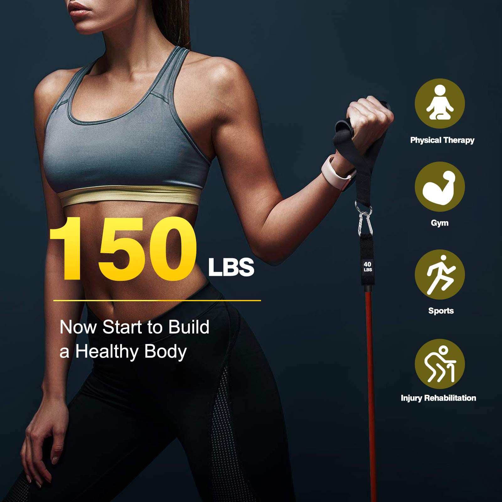Sensyne Resistance Bands Set 16PCS Exercise Band for Working Out Up to 150 lbs, for Indoor and Outdoor Sports, Fitness, Suspension, Speed Strength, Baseball Softball Training, Home Gym, Yoga 🍁 All In One Marketplace Canada