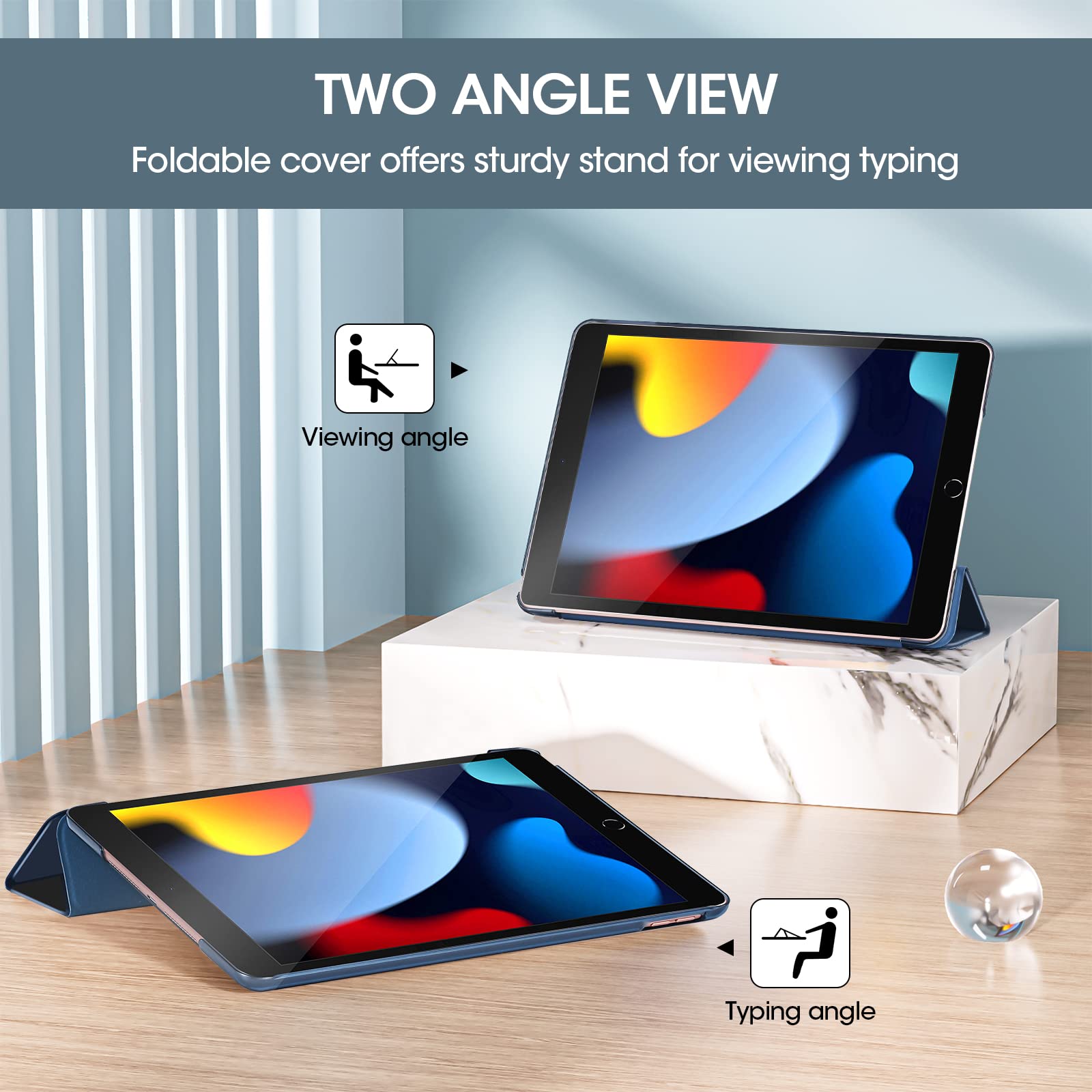 ProCase for iPad 10.2 Case iPad 9th Generation 2021/ iPad 8th Generation 2020/ iPad 7th Generation 2019 Case, iPad Cover 9th Generation Slim Hard Back Smart Cover for 10.2 iPad Case -Navy 🍁 All In One Marketplace Canada