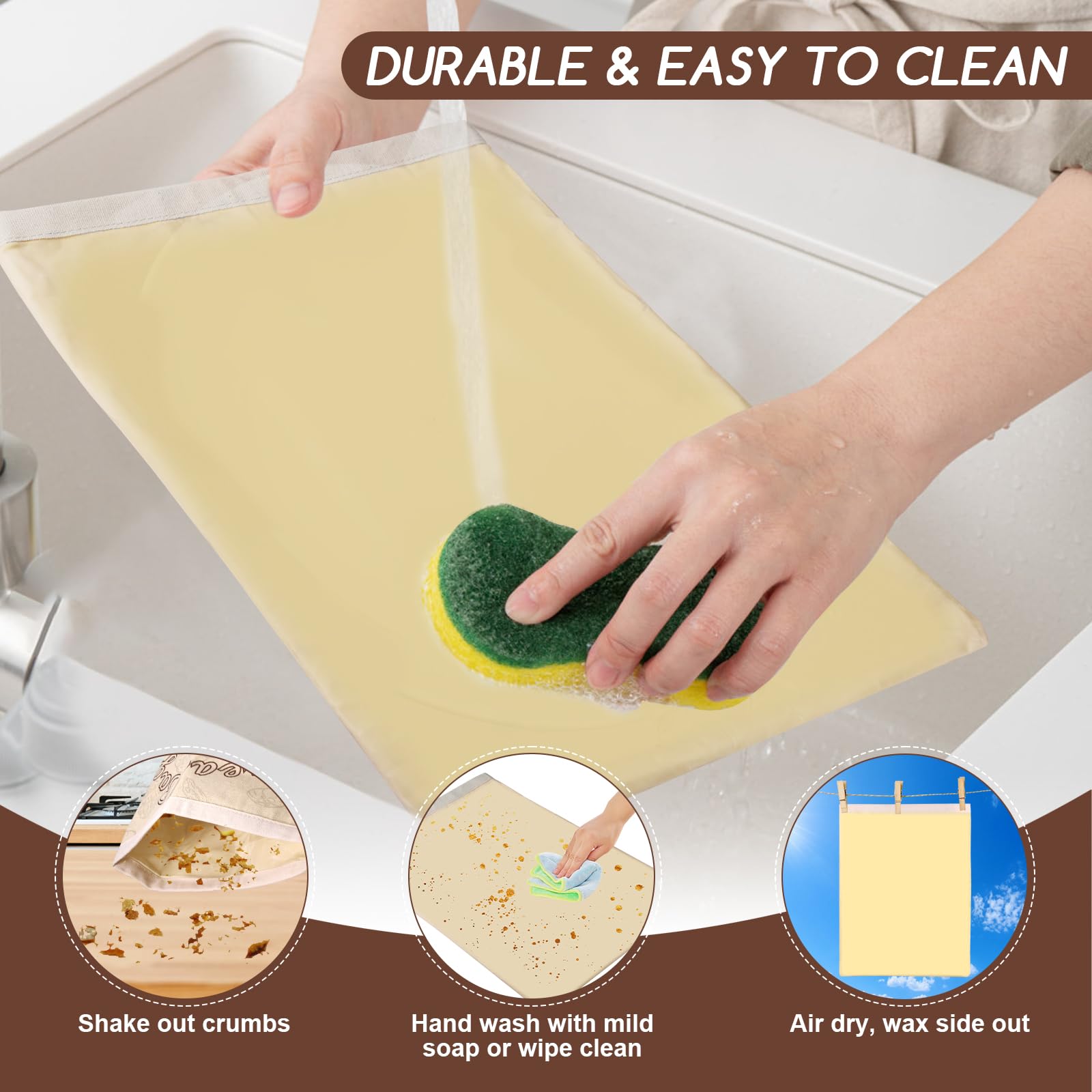 Beeswax Bread Bags for Sourdough, 2 Pack Reusable Bread Bag for Storage XL 17x13 Inch, Large Linen Bags for Homemade Sourdough - Keep Fresh, Freezer Safe 🍁 All In One Marketplace Canada