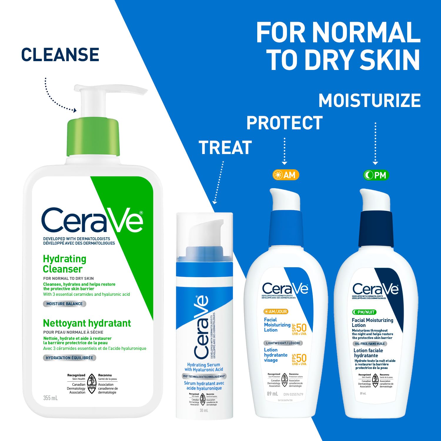 CeraVe AM Face Moisturizer SPF 50, Facial Moisturizing Lotion with Sunscreen, Hyaluronic Acid & Niacinamide, Broad Spectrum UVA+UVB Protection, No White Cast, Recommended by Dermatologists, 89mL 🍁 All In One Marketplace Canada