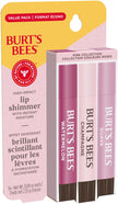 Burt's Bees Lip Shimmer, 100% Natural Origin Lip Gloss, Tinted Lip Colour | Get Soft and Hydrated Lips | Pack of 3 - (Pink) Champagne, Watermelon, Guava 🍁 All In One Marketplace Canada