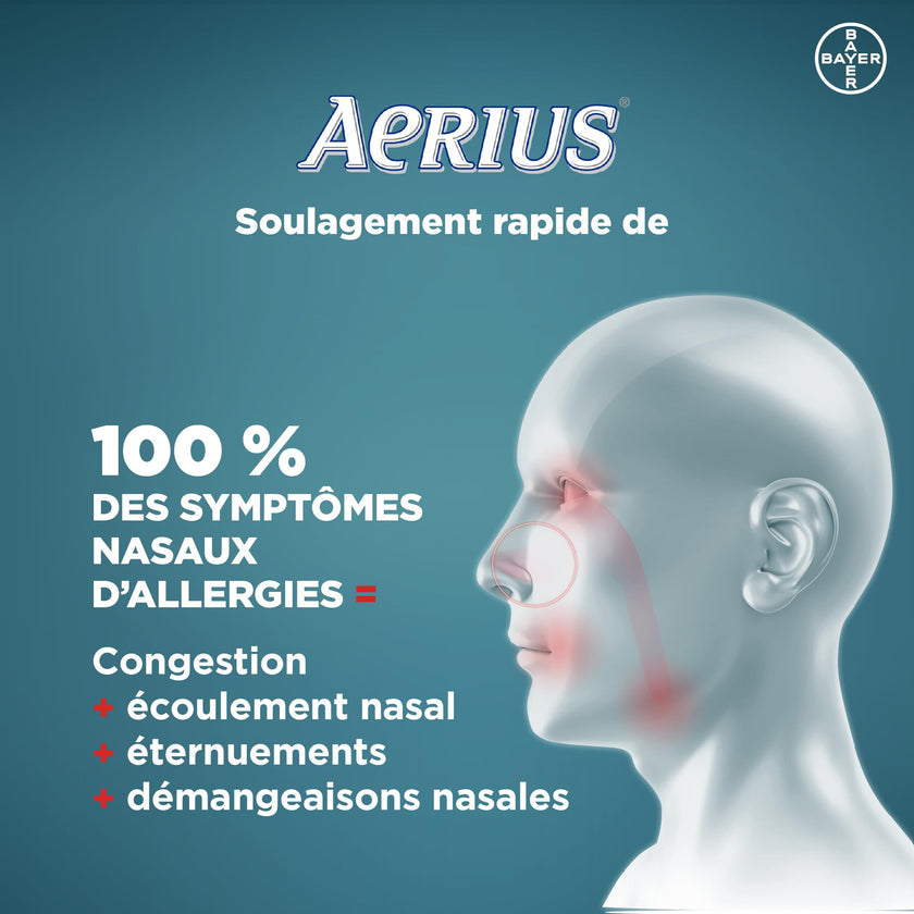 AERIUS Allergy Medicine, Fast Relief, 24-Hour, Non-Drowsy, 15 Symptoms, 70 Tablets 🍁 All In One Marketplace Canada