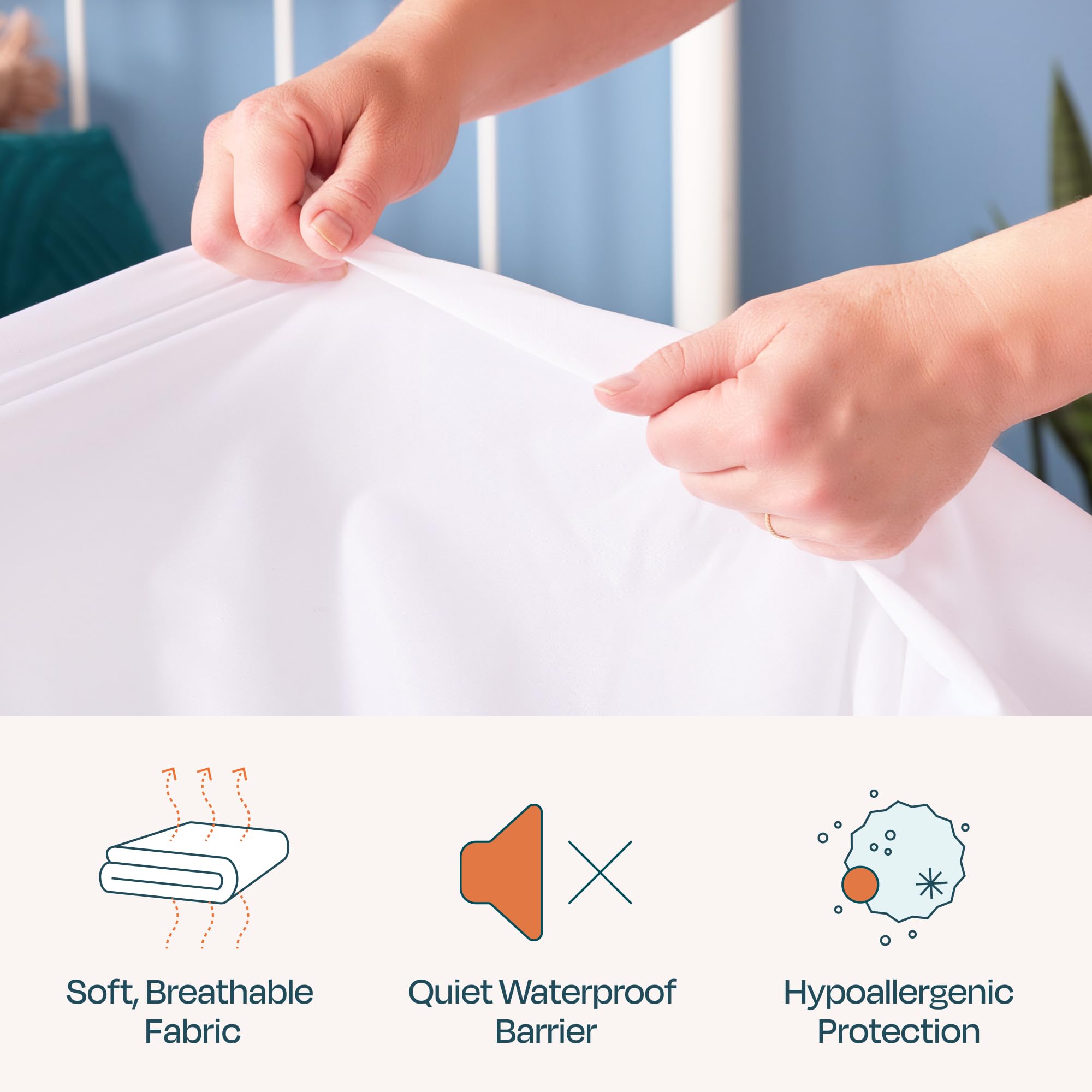 LINENSPA Zippered Encasement Waterproof, Dust Mite Proof, Bed Bug Proof, Hypoallergenic Breathable Mattress Protector - Queen Size White 🍁 All In One Marketplace Canada