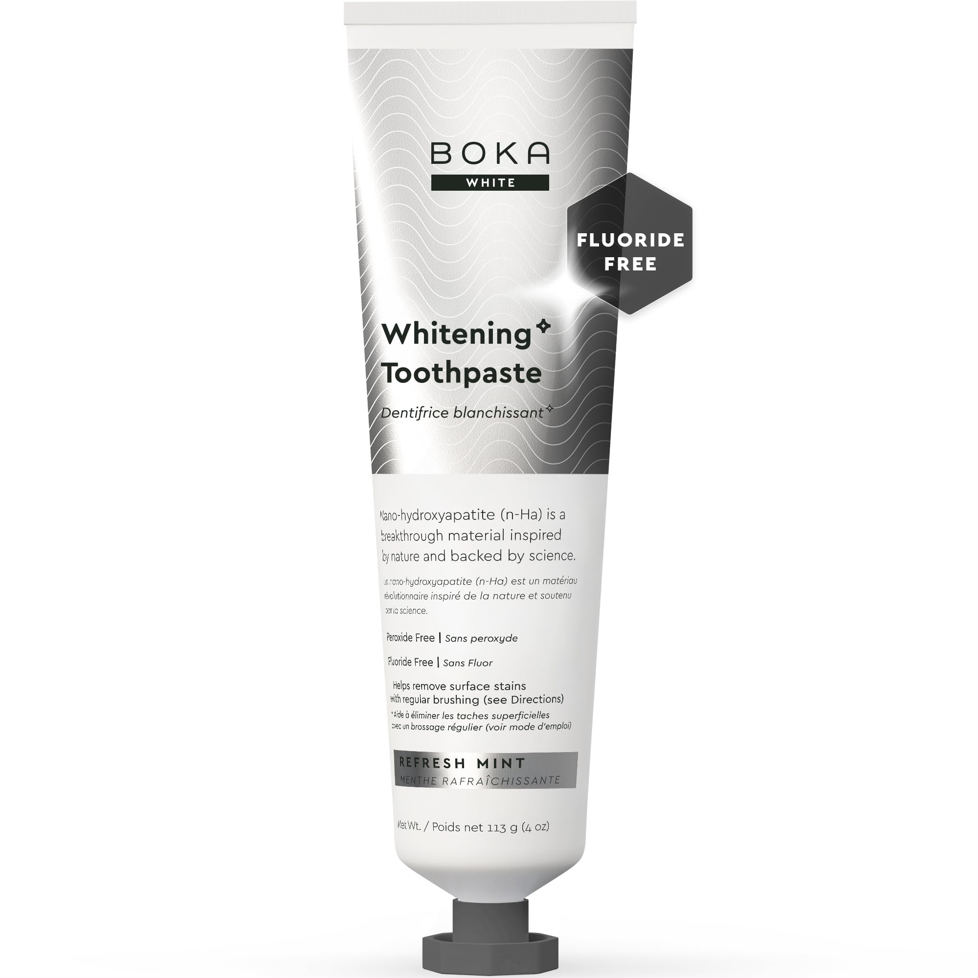 Boka Fluoride Free Toothpaste, Nano Hydroxyapatite Toothpaste, Appropriate for Sensitive Teeth, for Adult, Kids Oral Care - Whitening * Refresh Mint, 4 Fl Oz (113g) 1Pk 🍁 All In One Marketplace Canada