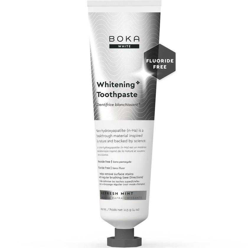 Boka Fluoride Free Toothpaste, Nano Hydroxyapatite Toothpaste, Appropriate for Sensitive Teeth, for Adult, Kids Oral Care - Whitening * Refresh Mint, 4 Fl Oz (113g) 1Pk 🍁 All In One Marketplace Canada