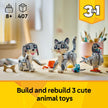 LEGO Creator 3 in 1 Playful Cat Toy - Building Toy with 3 Building Options, Cat, Dog, or Pigeon - Animal Figures for Kids, Girls and Boys, Ages 8+ - Gift Idea for Birthday - 31163 🍁 All In One Marketplace Canada