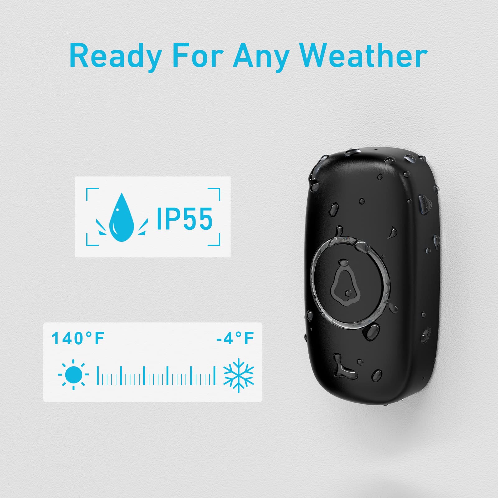 SECRUI Wireless Doorbell, Easy Installation, Adjustable Volumes, 58 Chimes, 1000Ft Operating Range, LED Indicator, Black 🍁 All In One Marketplace Canada