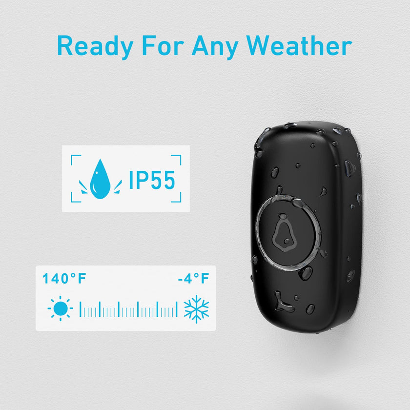 SECRUI Wireless Doorbell, Easy Installation, Adjustable Volumes, 58 Chimes, 1000Ft Operating Range, LED Indicator, Black 🍁 All In One Marketplace Canada
