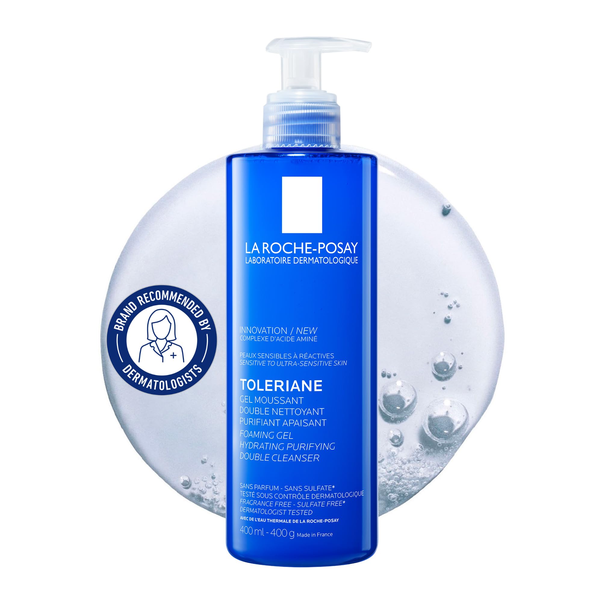 La Roche Posay Double Face Cleanser, Toleriane Hydrating Purifying Foaming Gel, Removes Makeup & Impurities, with Niacinamide & Amino Acids, Fragrance Free, Recommended by Dermatologists, 400ml 🍁 All In One Marketplace Canada