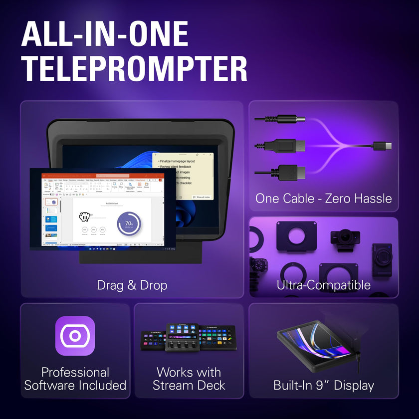 Elgato Prompter, Teleprompter with Built-in Screen 🍁 All In One Marketplace Canada