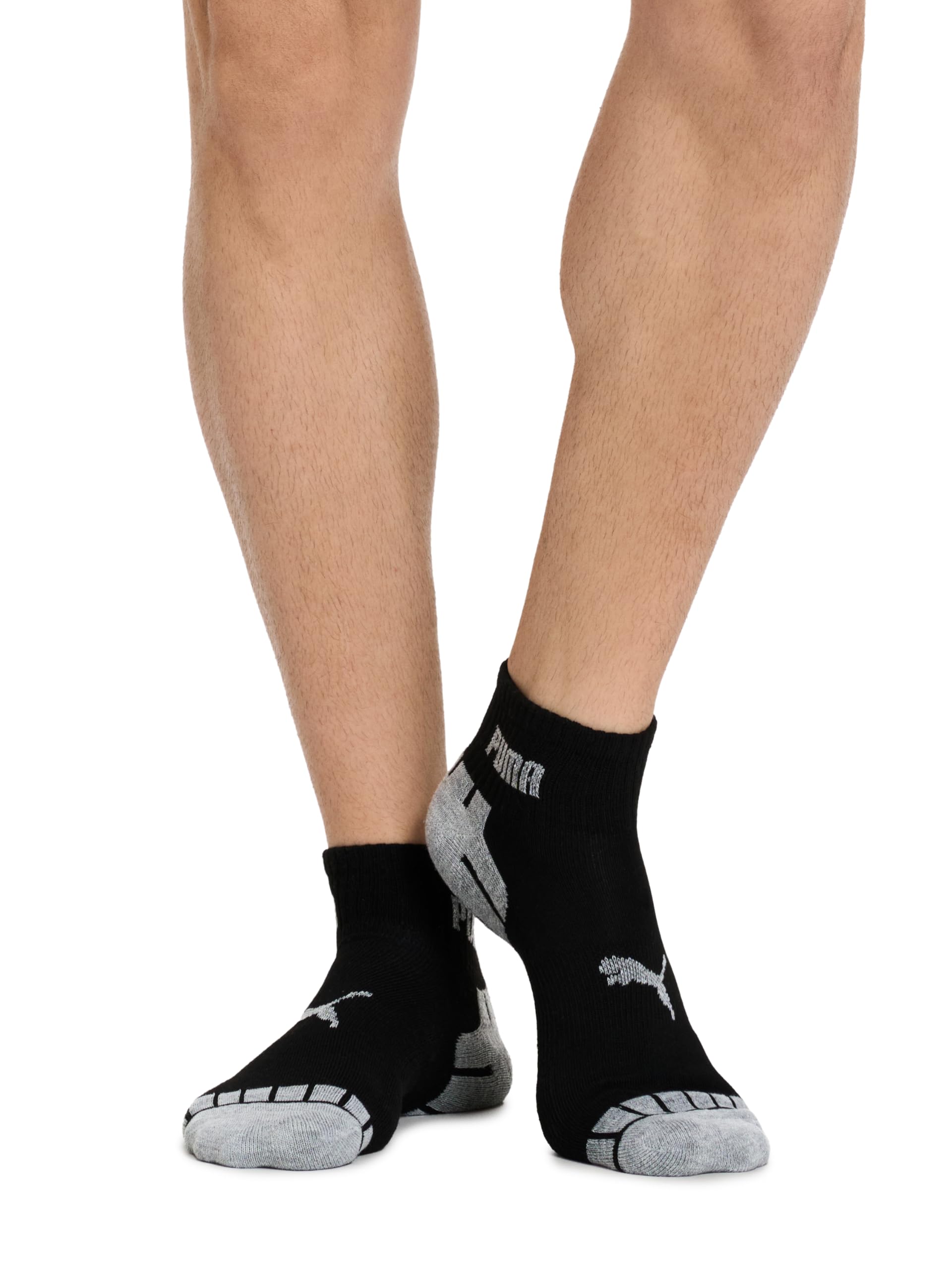 PUMA Men's 8 Pack Athletic Cushioned Quarter Crew Socks, Black/Grey, 10-13 🍁 All In One Marketplace Canada