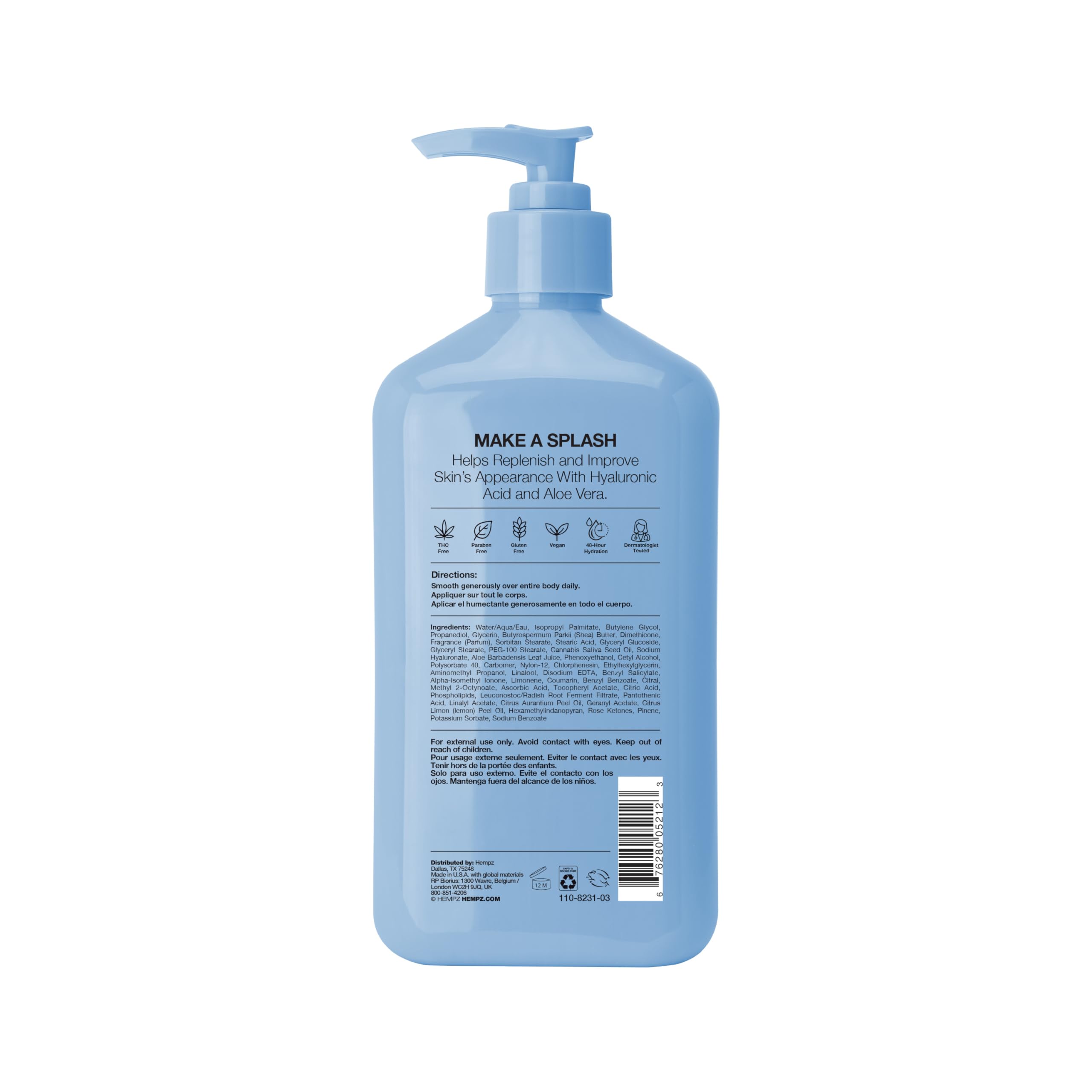 HEMPZ Body Lotion - Ocean Breeze Limited Edition Daily Moisturizing Cream, Shea Butter, Aloe, Body Moisturizer - Skin Care Products, Hemp Seed Oil - 17 Fl Oz 🍁 All In One Marketplace Canada