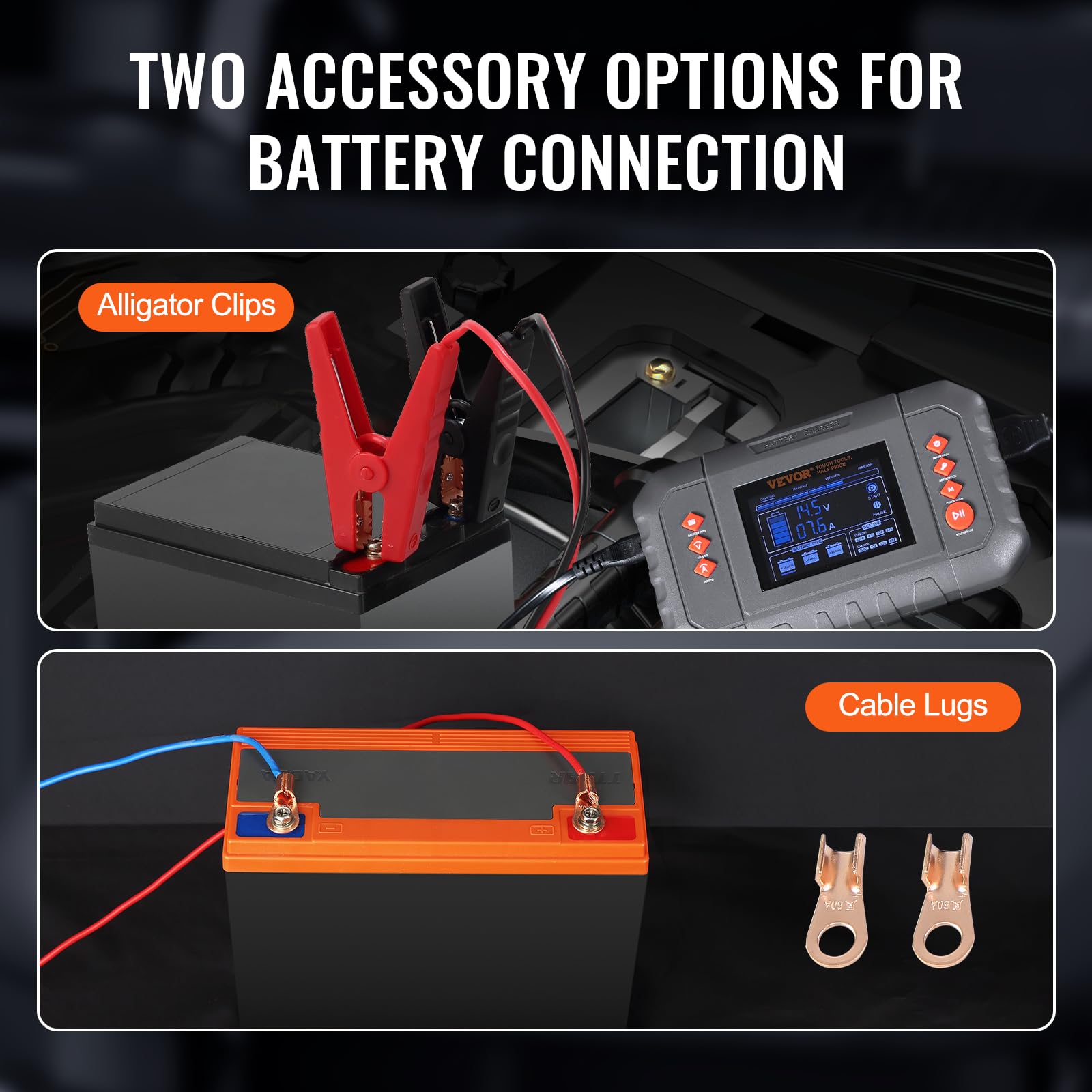 VEVOR Smart Battery Charger, 35-Amp, Lithium LiFePO4 Lead-Acid (AGM/Gel/SLA) Car Battery Charger with LCD Display, Trickle Charger Maintainer Desulfator for Boat Motorcycle Lawn Mower Deep Cycle 🍁 All In One Marketplace Canada
