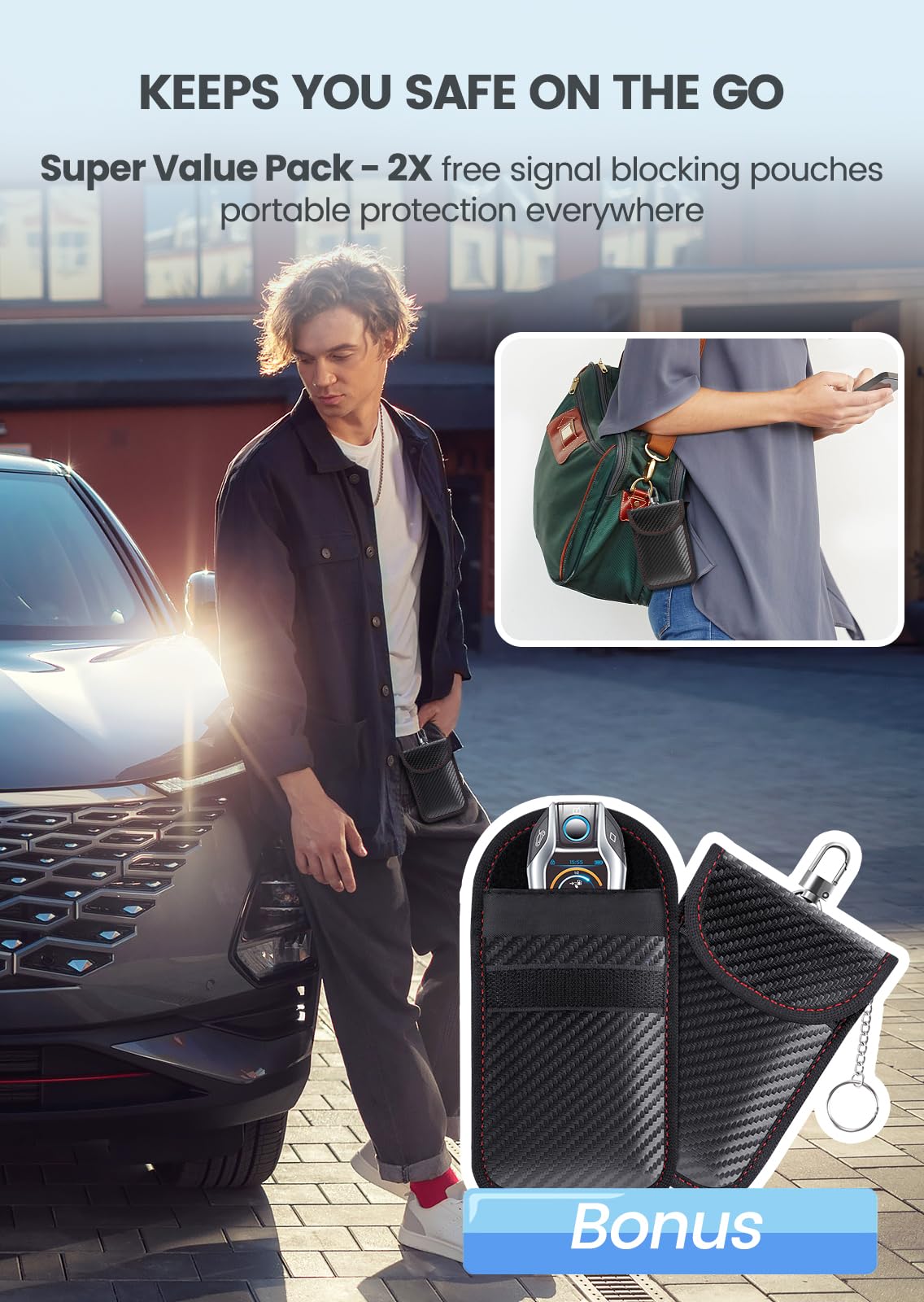 Samfolk Faraday Box with 2 Faraday Bags, Faraday Box for Car Keys, RFID Key Fob Protector Anti-Theft Key Fob Box, Anti-Theft Cages for Car Keys, Phone and Credit Card 🍁 All In One Marketplace Canada