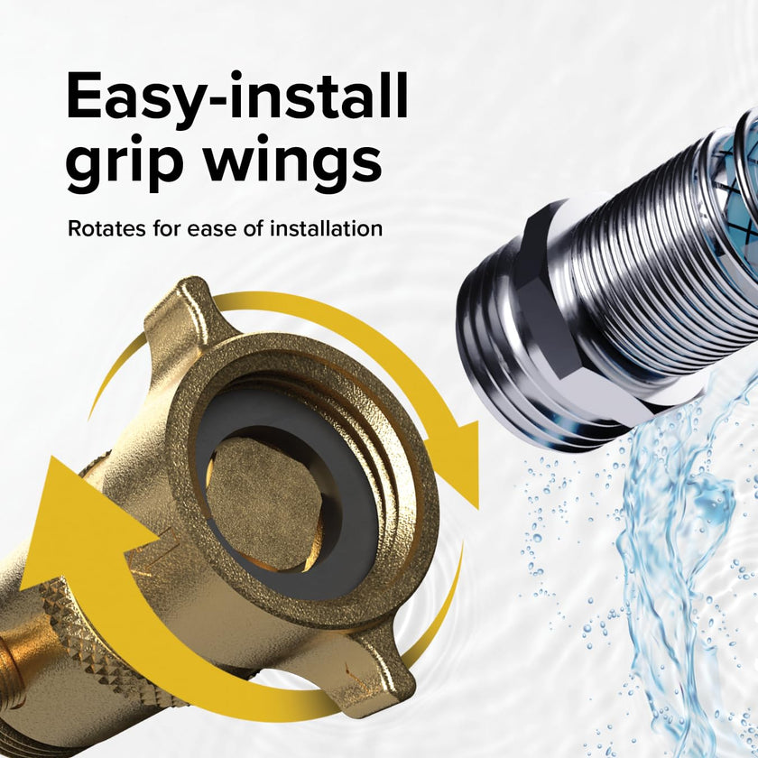 Camco Brass Camper/RV Water Pressure Regulator – Protects RV Kitchen Small Appliances, Plumbing & Hoses – Reduces RV Water Pressure to Safe & Consistent 40-50 PSI – Drinking Water Safe (40055) 🍁 All In One Marketplace Canada