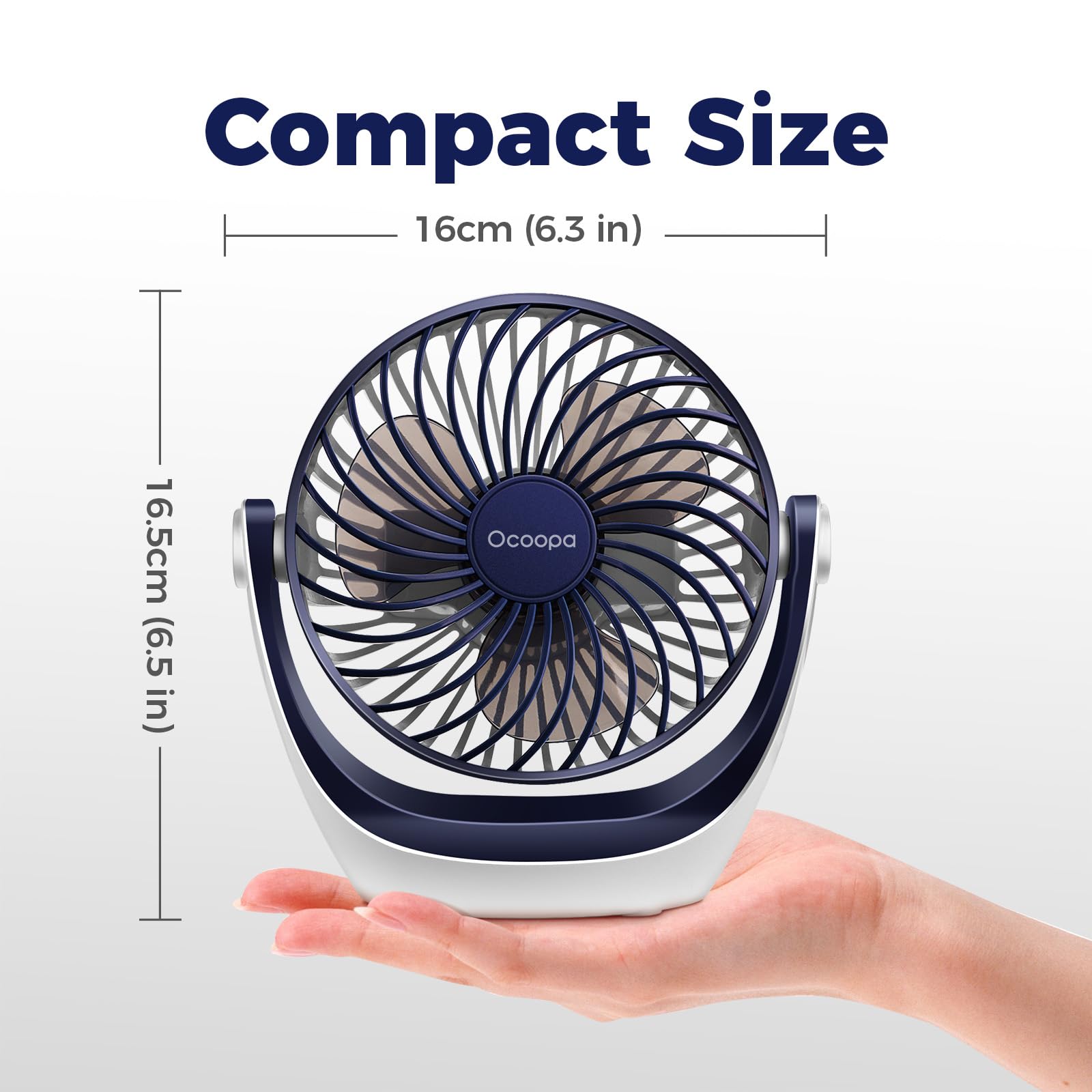 OCOOPA Small USB Desk Fan Table Fan 5'' with Strong Airflow & Quiet Operation, Portable Cooling Mini Fan 3 Speed, 360°Rotatable Head for Home Office Bedroom Desktop 🍁 All In One Marketplace Canada