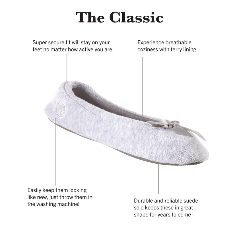 isotoner Women's 2 Pack Ballerina Slipper Quilted and Solid Ballet Flat, Periwinkle Quilted, Ash Solid, 8-9 🍁 All In One Marketplace Canada