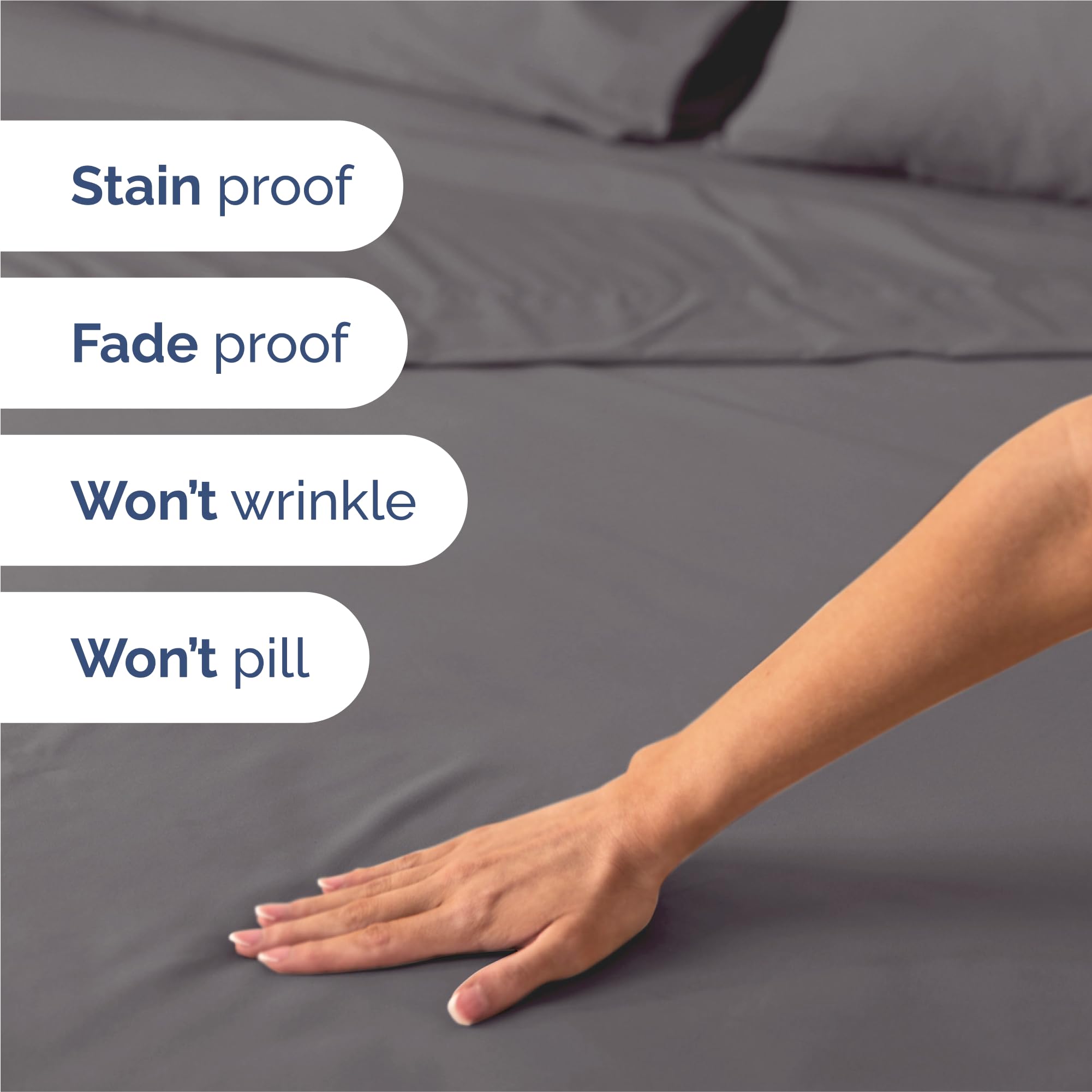 King Size 4 Piece Sheet Set - Comfy Breathable & Cooling Sheets - Hotel Luxury Bed Sheets for Women & Men - Deep Pockets, Easy-Fit, Extra Soft & Wrinkle Free Sheets - Dark Grey Oeko-Tex Bed Sheet Set 🍁 All In One Marketplace Canada