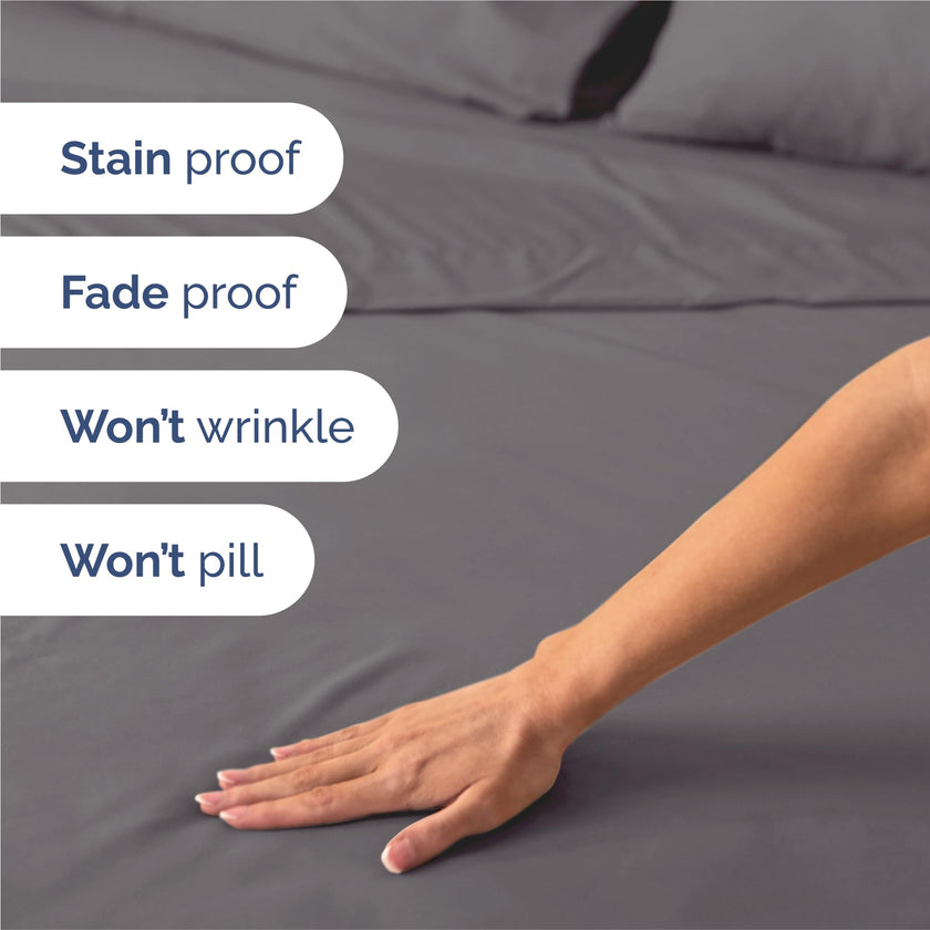 King Size 4 Piece Sheet Set - Comfy Breathable & Cooling Sheets - Hotel Luxury Bed Sheets for Women & Men - Deep Pockets, Easy-Fit, Extra Soft & Wrinkle Free Sheets - Dark Grey Oeko-Tex Bed Sheet Set 🍁 All In One Marketplace Canada