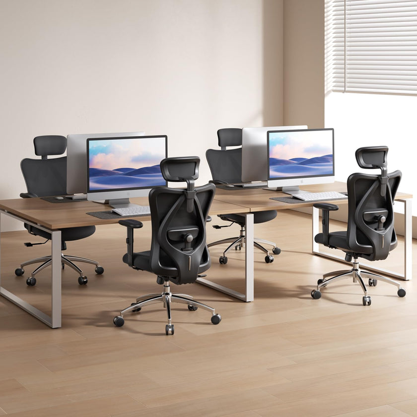 SIHOO Ergonomic Office Chair Computer Chair Desk Chair, Adjustable Headrests Chair Backrest and Armrest's Mesh Chair (Black) 🍁 All In One Marketplace Canada