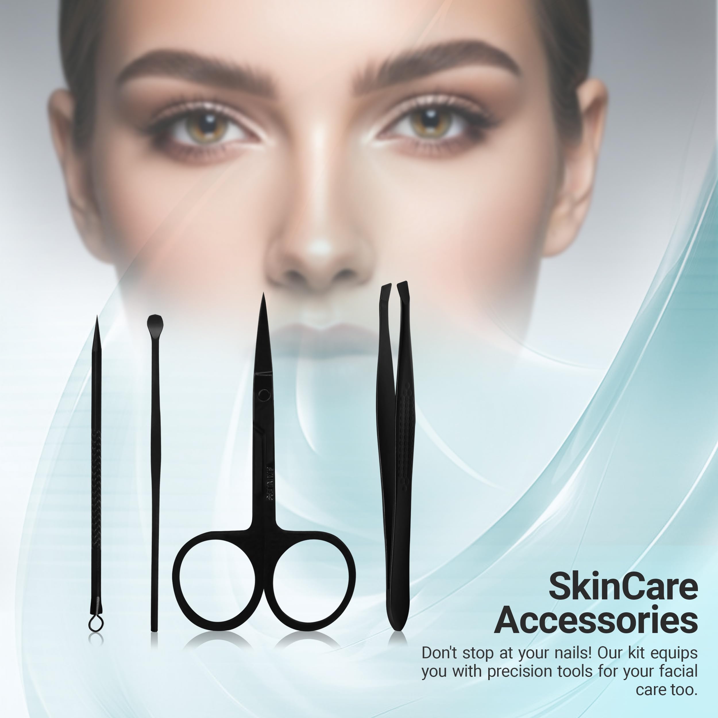 Utopia Care - 15 in 1 Stainless Steel Professional Manicure Pedicure Set Nail Clippers Kit – Portable Travel Grooming Kit - Facial, Cuticle and Nail Care for Men and Women (Black) 🍁 All In One Marketplace Canada