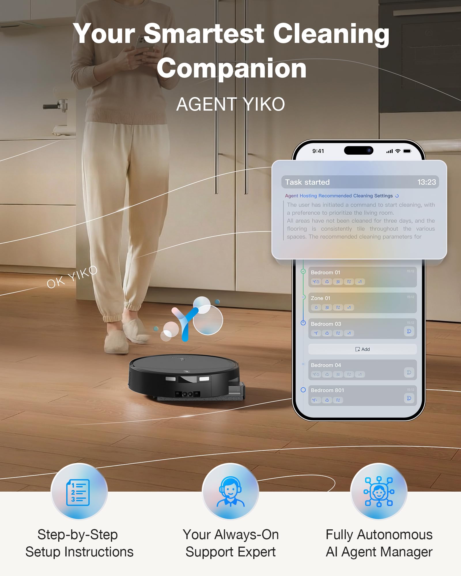 ECOVACS DEEBOT T90 PRO OMNI Robot Vacuum and Mop, 30,000Pa Suction, Instant Self-Cleaning OZMO Roller Mop, TruEdge Deep Edge Cleaning, ZeroTangle, Hot Water Wash & 145°F Air Dry, AI Obstacle Avoidance 🍁 All In One Marketplace Canada