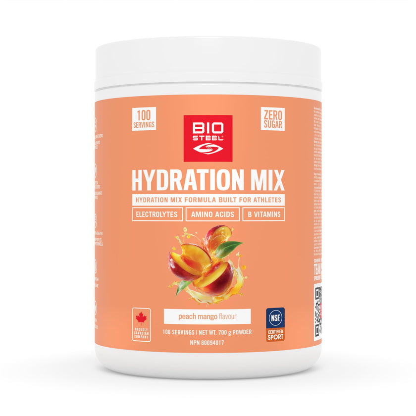BioSteel Electrolyte Hydration Mix Powder, Zero Sugar, No Artificial Flavours, Peach Mango, 100 Serving Container 🍁 All In One Marketplace Canada