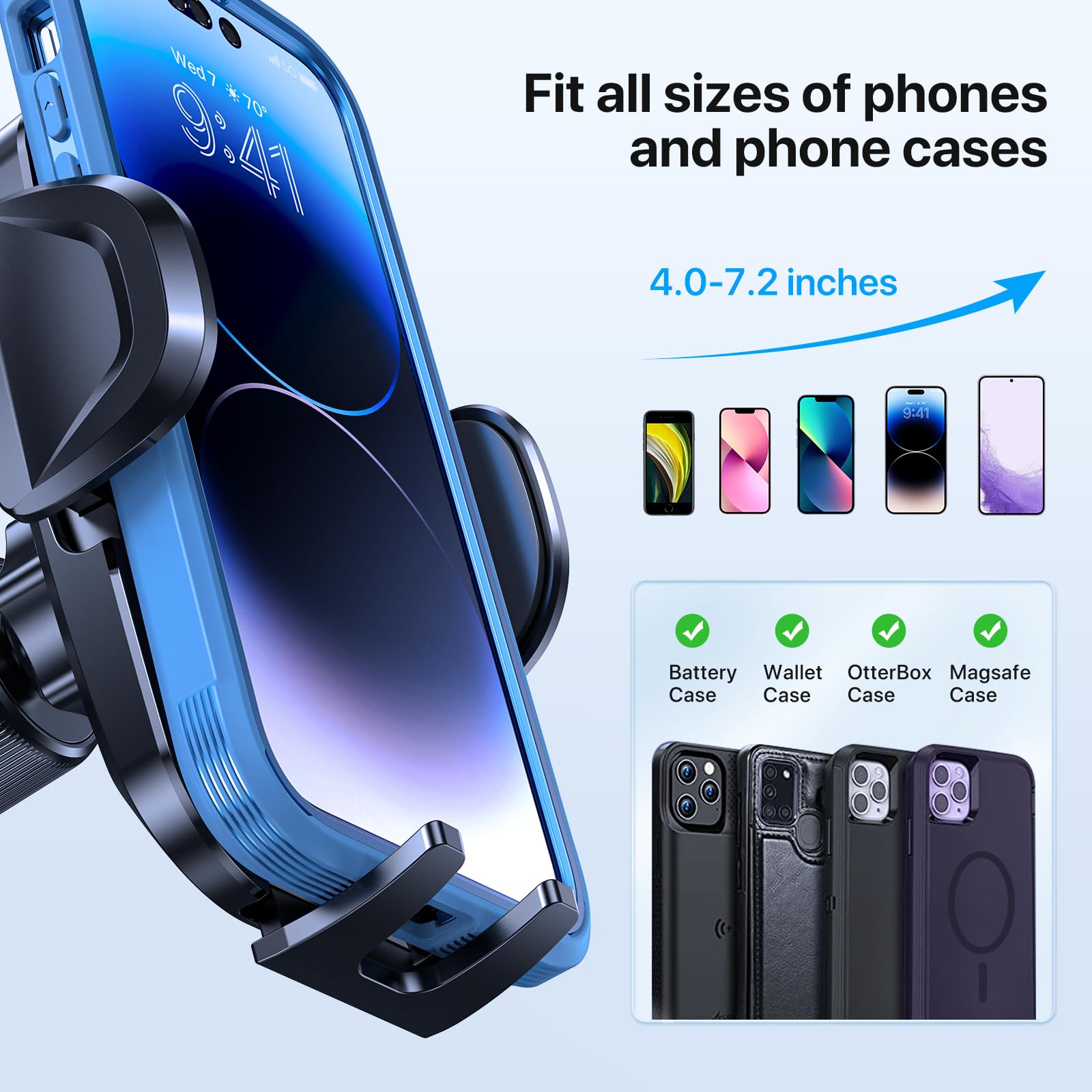Miracase Car Phone Mount, [Upgraded Strong Military Grade Suction Cup] Long Arm Phone Holder for Car Dashboard Windshield Vent, Hands Free Cell Phone Holder Compatible with All Mobile Phones 🍁 All In One Marketplace Canada