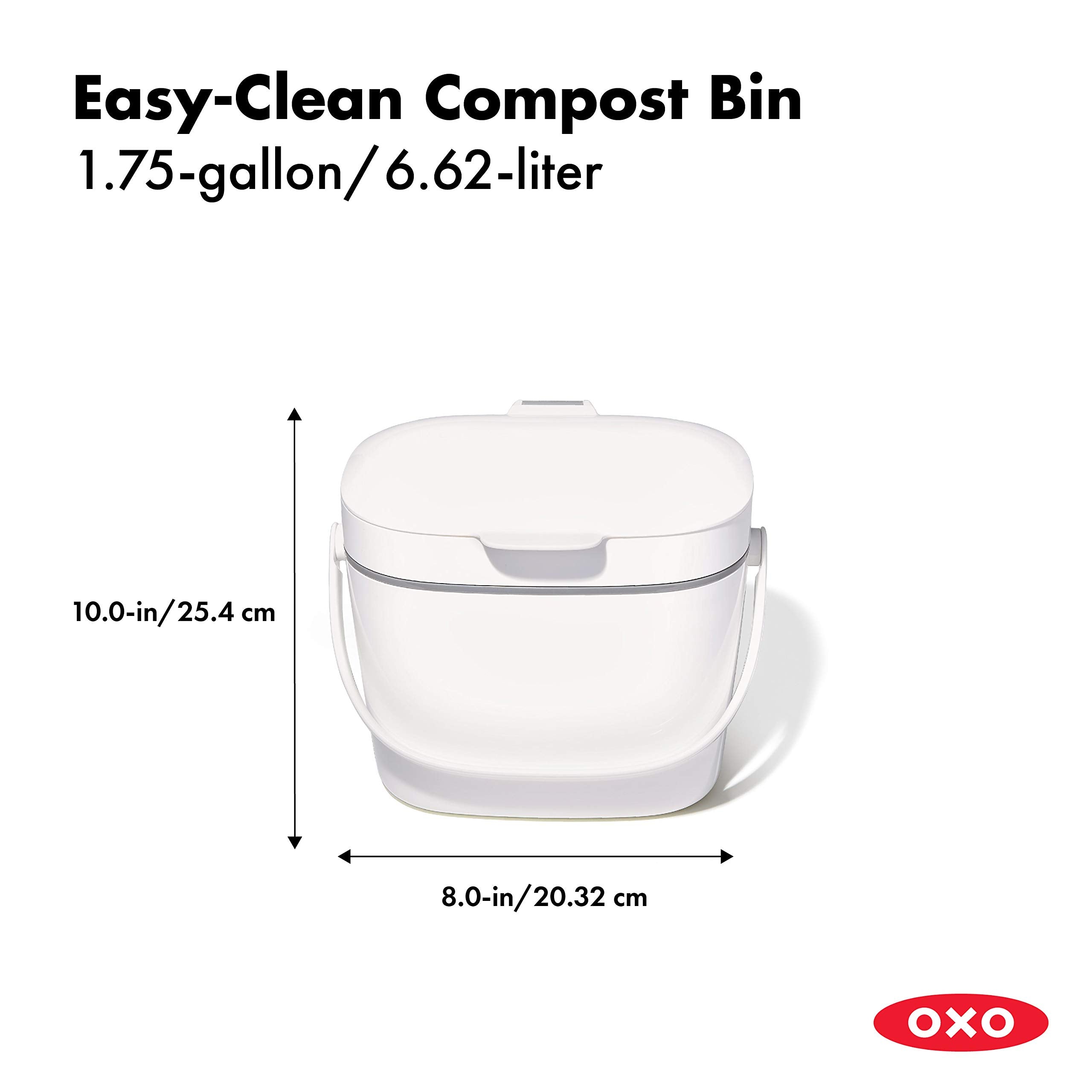 NEW OXO Good Grips Easy-Clean Compost Bin, White, 1.75 GAL/6.62 L 🍁 All In One Marketplace Canada