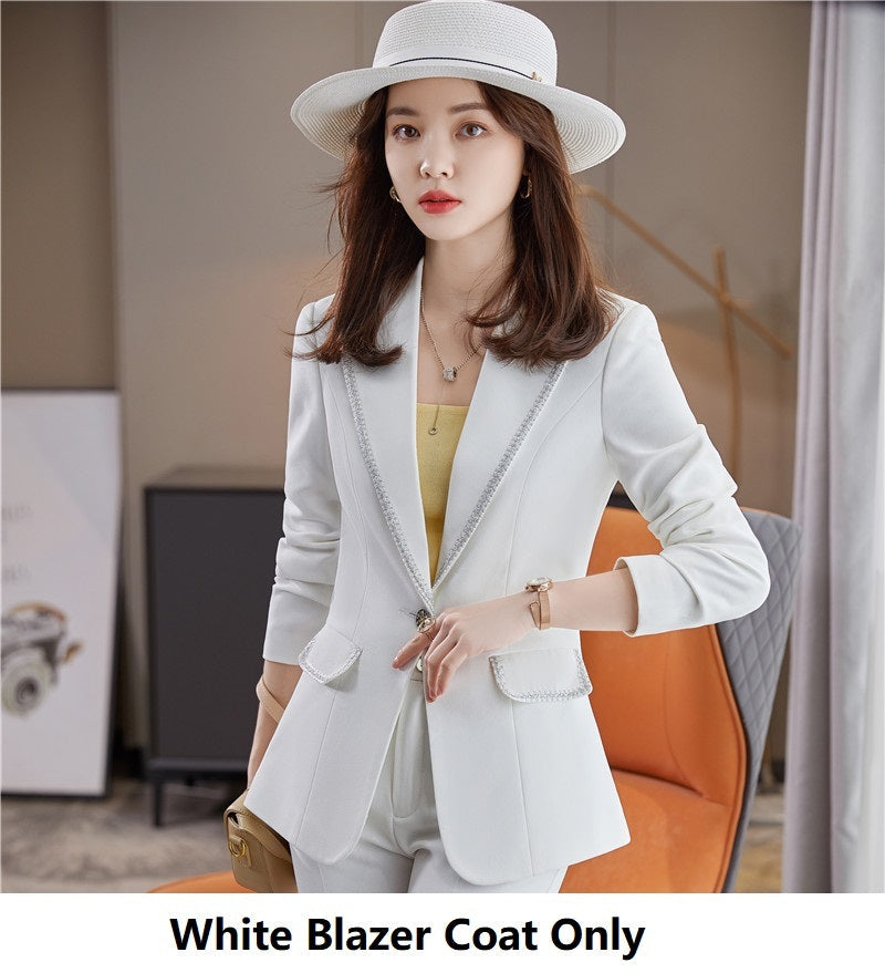 Women's Business Casual Suit Set – Blazer Jacket, 4 Colors, S–4XL (Canada & USA)