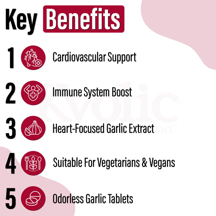 Kyolic - Odourless Aged Garlic Extract Everyday Support Extra Strength One-A-Day 1000mg, 60 Veg Tablets 60-Day Supply - Kyolic Garlic Supplements, Garlic Pills - Herbal Supplement for Wellness Support 🍁 All In One Marketplace Canada