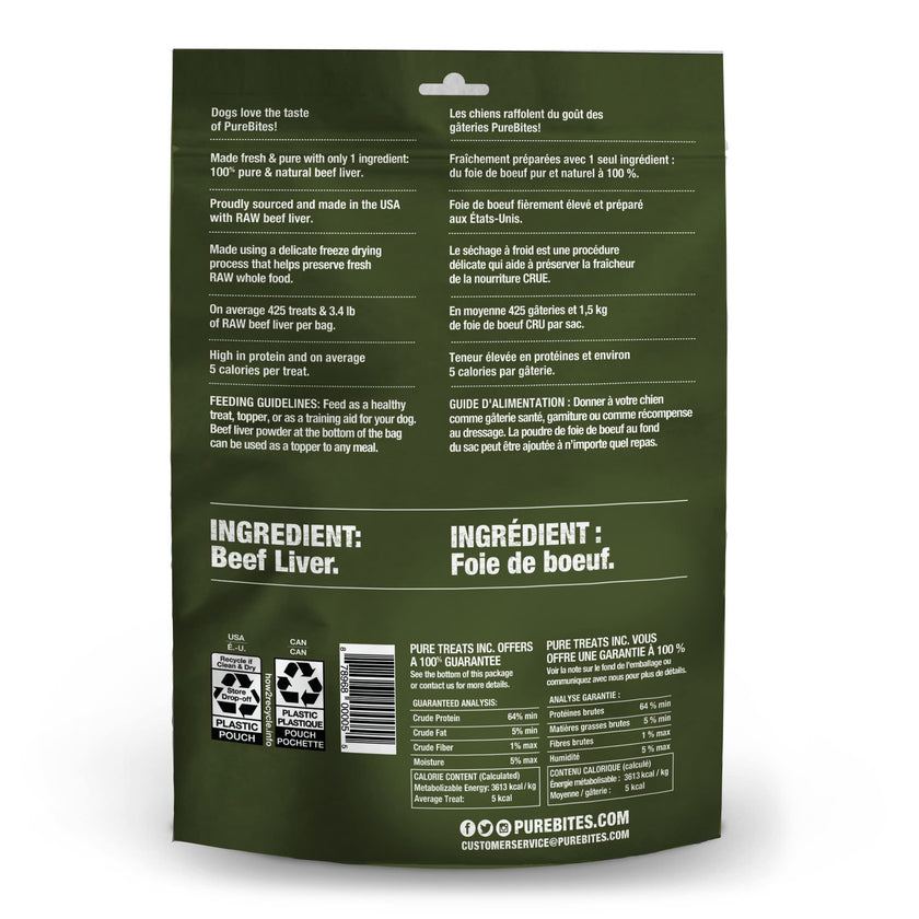 PureBites 1Pb470Bl Beef Liver For Dogs, 16.6Oz / 470G - Super Value Size, (Package May Vary) 🍁 All In One Marketplace Canada