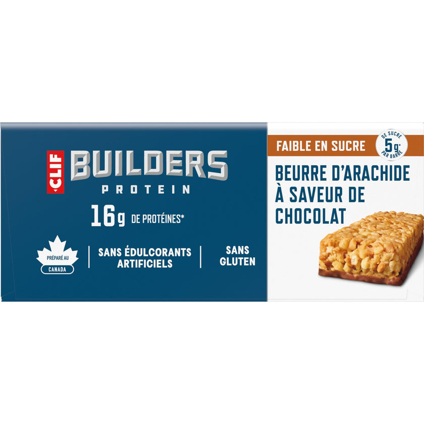 Clif Builders Low Sugar Protein Bar Peanut Butter Chocolate Flavour 12 Bars 🍁 All In One Marketplace Canada