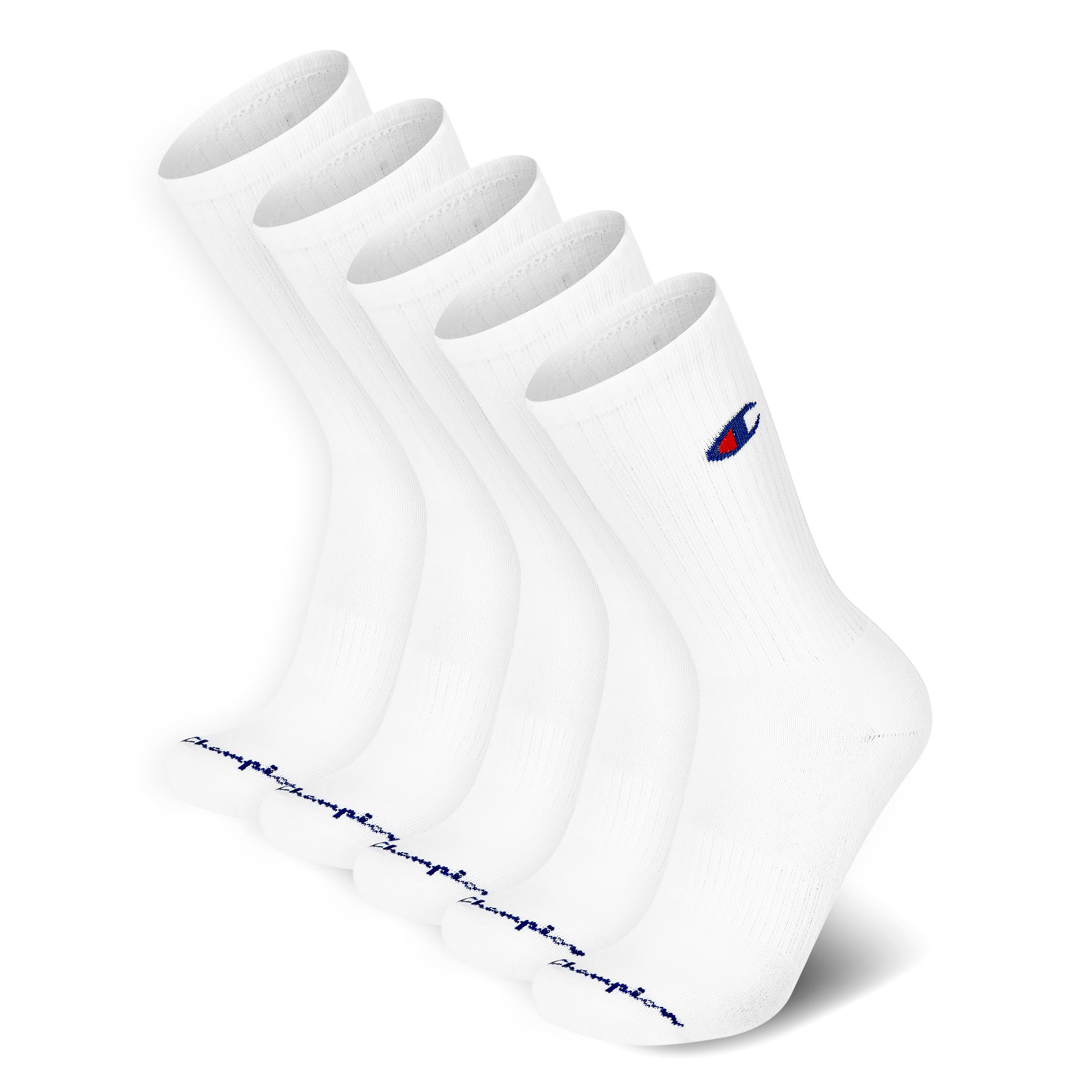Champion Mens Men’s Crew Socks – 5 Pack Cushioned Crew Socks Moisture-wicking Breathable Reinforced Heel & Toe (Size: 6-12.5), White, 6-12 🍁 All In One Marketplace Canada