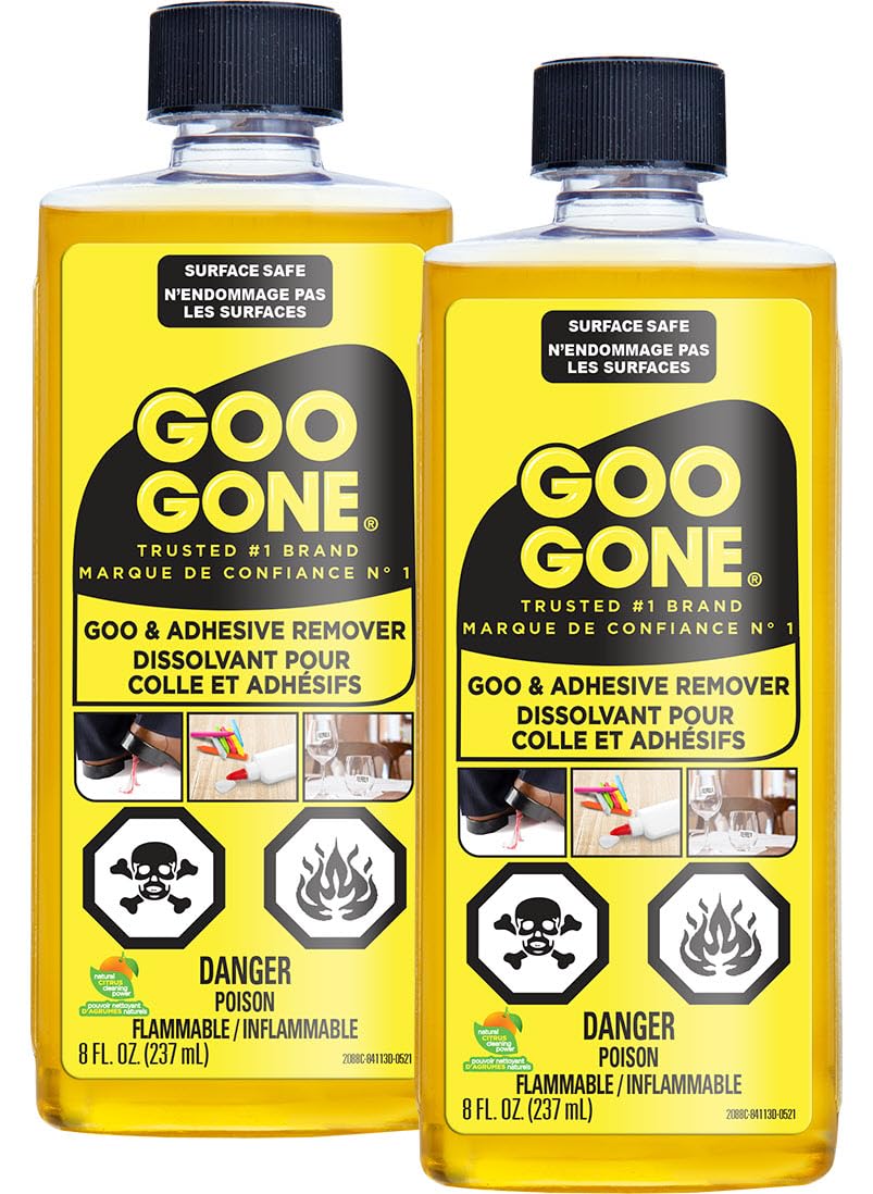 Goo Gone Adhesive Remover - 2 Pack - 8 Ounce - Surface Safe Adhesive Remover Safely Removes Stickers Labels Decals Residue Tape Chewing Gum Grease Tar Crayon Glue 🍁 All In One Marketplace Canada