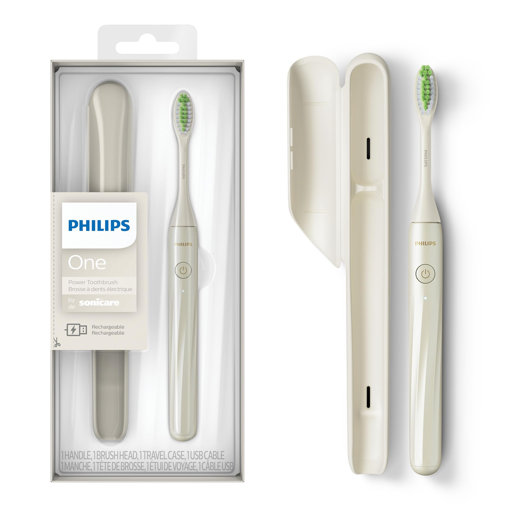 Philips One by Sonicare Rechargeable Toothbrush, 1 Brush Head, White 🍁 All In One Marketplace Canada