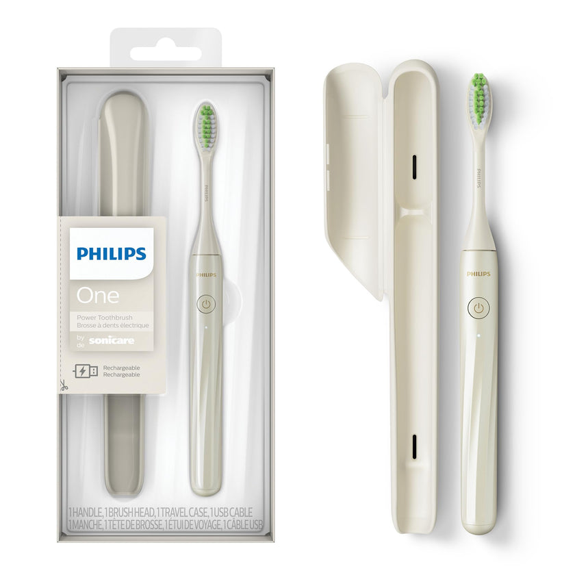 Philips One by Sonicare Rechargeable Toothbrush, 1 Brush Head, White 🍁 All In One Marketplace Canada